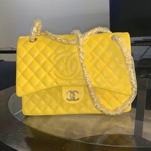 Yellow Fold Over Chanel Bag